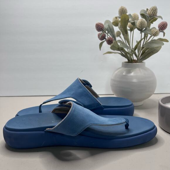 Vionic Activate RX Suede Flip Flop Platform Sandal Blue Women's 11 M - Picture 7 of 9